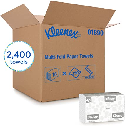 Kleenex Multifold Paper Towels (01890), White, 150 Tri Fold Paper Towels/Pack