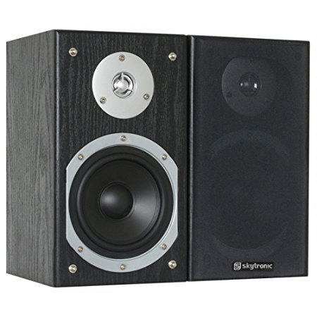 Skytronic SHFB55B Passive HiFi Bookshelf Speaker Pair (2x140W, 5" Woofer, Optimal Bass Development) Black