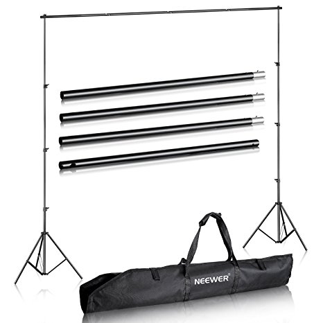 Neewer Photo Studio Backdrop Support System Background Stand 2.6M X 3M/8.5ft X 10ft Kit with Adjustable Cross Bar 121cm to 308cm/4ft to 10ft and Backdrop Stand Carrying Case for Muslins Backdrops and Chromakey Screens