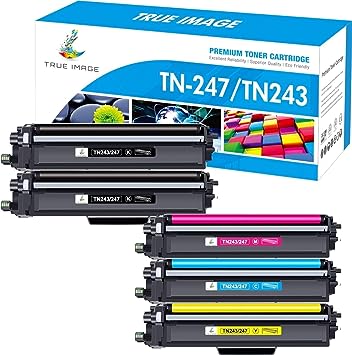 TRUE IMAGE TN-243CMYK Toner Value Pack Compatible for Brother TN243CMYK TN247 TN-243 DCP-L3550CDW DCP-L3510CDW HL-L3210CW MFC-L3750CDW HL-L3230CDW MFC-L3710CW TN-247BK TN-247C TN-247Y TN-247M,5-Pack