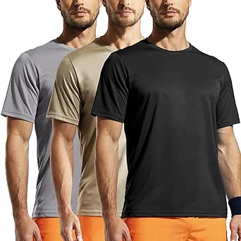 MIER Men's Quick Dry Workout Shirts Moisture Wicking Running Athletic Performance T-Shirts Recycled Polyester Top Tee