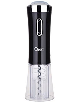 Ozeri Nouveaux Electric Wine Opener with Removable Free Foil Cutter, in Black