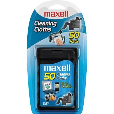Maxell CD-305 CD Cleaning Cloths, 50 Pack