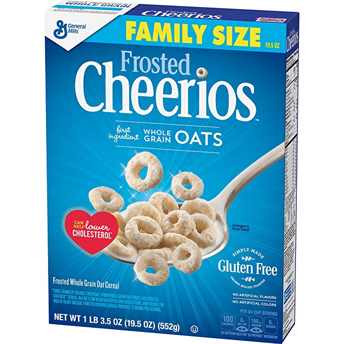 Cheerios Frosted Gluten Free, Cereal, Family Size, 19.5 Ounce