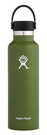 Hydro Flask Double Wall Vacuum Insulated Stainless Steel Leak Proof Sports Water Bottle, Standard Mouth with BPA Free Flex Cap