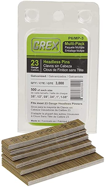 GREX P6/MP-3 23 Gauge Multi-Pack Headless Pins (3,000 per Box) (#.0 1 - Original Version)