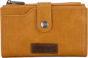 Wrangler Wallet for Women Bifold Card Holder with Zipper Pocket Ladies Clutch Purse with ID Window WG119-W002MST