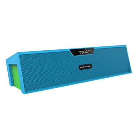 Haoponer Portable Wireless Bluetooth Speaker with FM Radio Amplifier Stereo Sound Box USB SD/TF Card Mp3 Mp4 Player Alarm Clock External Speaker for iphone 5S 5SE 6S Plus Computer Hands-free(Blue/Green)