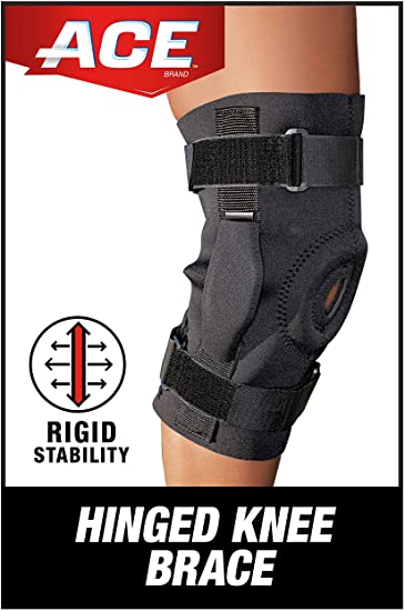 ACE Hinged Knee Brace,, One Size Fits Most, Black (209600)