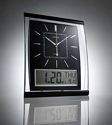KG Homewares Silent Wall Clock Digital Large Jumbo Display Black