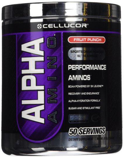 Cellucor Alpha Amino Acid Supplement with BCAA, Fruit Punch, 1.34 Pound