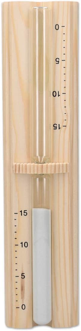 Navaris Sauna Hourglass Sand Timer - Classic Wall-Mounted Sand Hour Glass for Saunas - Pine Wood, Sand and Heat-Resistant Glass - 29.5 x 7.5 x 4 cm