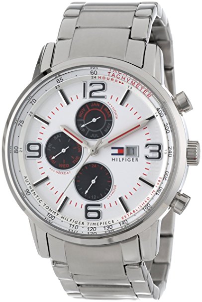 Tommy Hilfiger Men's 1710338 Casual Sport Multi-Eye and White Dial Watch