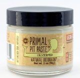 Primal Pit Paste Natural Deodorant Unscented 2 Ounces