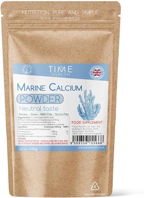 Marine Calcium Powder from Lithothamnium Calcareum - Neutral Taste (100g Pouch)