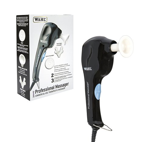 Wahl Professional Massager #4120-1701 - Powerful, Lightweight, and Quiet for Professional Massages - Includes 3 Attachment Heads