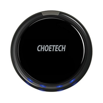 Wireless Charger, CHOETECH QI Wireless Charging Pad for iPhone 8/8 Plus, iPhone X, Galaxy Note 8,S8,S8 Plus,S7,S7 Edge,S6 Edge ,Lumia 950,950xl,Nexus 6,5,4 and Other Qi-Enabled Devices with Smart Lighting Sensor