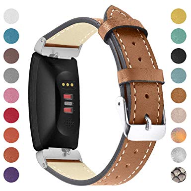 Kartice Compatible Fitbit Inspire Bands/Fitbit Inspire HR Band,Adjustable Classic Leather Replacement Accessories Bands for Fitbit Inspire/Inspire HR Fitness Tracker.