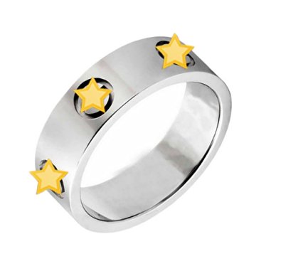 Titanium Stainless Steel Screw Love Wedding Ring Silver