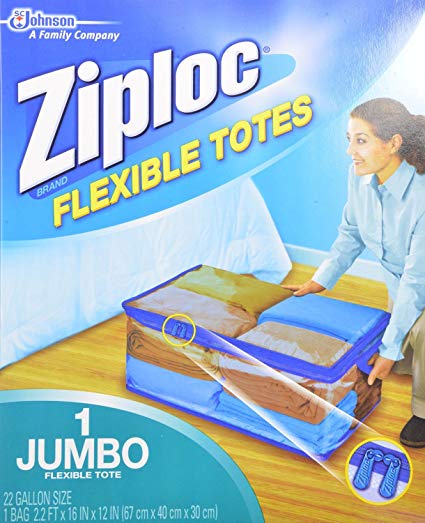 Ziploc Flexible Totes, Jumbo 22 Gallon Qty: 1 Bag (Pack of 2)