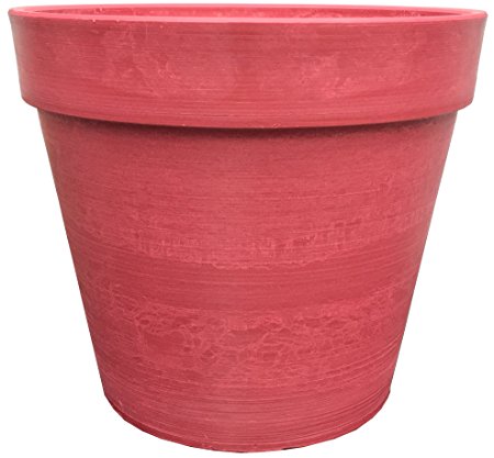 Spigo Contemporary UV-Protective Resin Pots,10-inches, Red