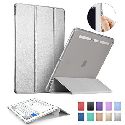 iPad Pro 129 inch Case ESR Soft TPU Bumper Edge Slim Fit Smart Case Cover with Auto SleepWake for Apple iPad Pro iPad 7th Generation 129 inches 2015 EditionMetallic Silver