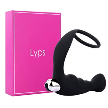 Male Prostate Massager Anal Plug Penis Ring Powerful Orgasms, Waterproof Vibrator Anal Toys Rechargeable, Lyps Caesar