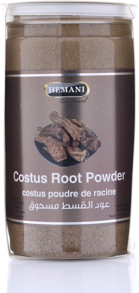 Hemani Costus Root Powder in Jar - Qist Al Hindi - Saussurea Lappa - 100% Natural - A + Quality - 200g (7.05oz) 100% Natural