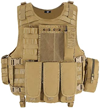 MGFLASHFORCE Tactical CS Field Vest, Airsoft Paintball Vest