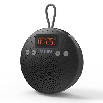 [New Release] VTIN Water Resistant Bluetooth 4.0 Shower Speaker with Enhanced Bass, FM Radio, LCD Display Design, 10-Hour Playtime and Built-In Microphone For Outdoors/Shower