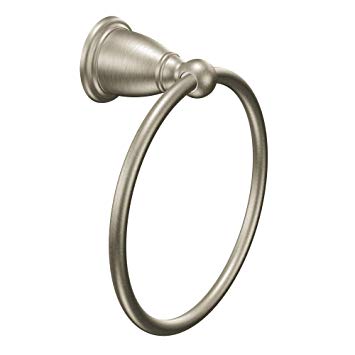 Moen YB2286BN Brantford Collection Traditional Single Post Bathroom Hand Towel Ring, Brushed Nickel