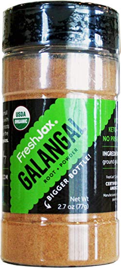 FreshJax Premium Organic Spices, Herbs, Seasonings, and Salts (Certified Organic Galangal Root Powder - Large Bottle)