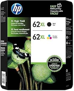 HP 62xl Printer Ink Cartridges Black & Color Combo