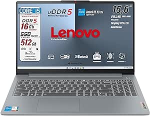 Lenovo, pc portatile Notebook, i5 13420H 13th, DDR5 16Gb, Display IPS FHD 15,6", SSD 512 Gb, Wi-Fi, Bt, USB Thunderbolt 4.0, Tastiera retroilluminata, fingeprint integrato, Win11 Pro, Pronto all'Uso