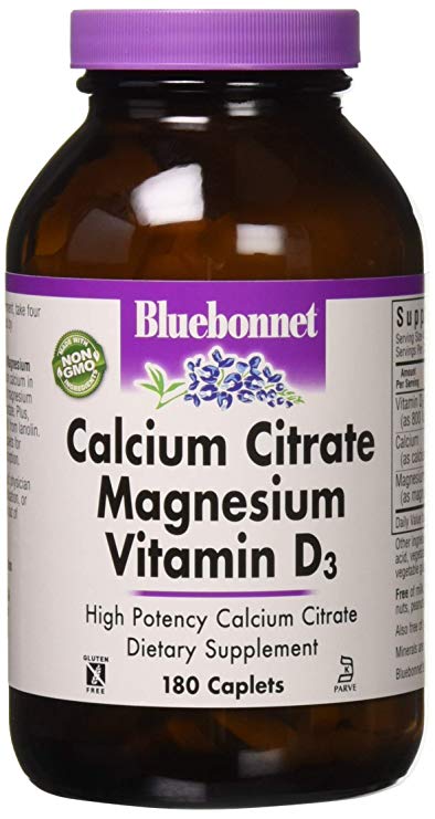 BlueBonnet Calcium Citrate Magnesium Plus Vitamin D3 Caplets, 180 Count