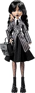 Monster High Wednesday Doll and Accessories, Wednesday Addams Collectible in Nevermore Academy Uniform with Thing and Backpack, Doll Stand