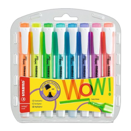 STABILO Swing Cool Highlighter, Wallet of 8 assorted colours