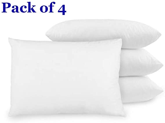 Pack of 4 Hollowfibre Bed Pillows Neck Pain Sufferer-Best for Back Side Sleeper