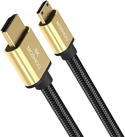 8K Mini HDMI to HDMI Cble SIKAI Ultra High Speed HDMI 2.1 Cable Support 8K@60Hz, 4K@120Hz, 48Gbps, eARC, HDR10, HDCP2.2 Compatible with Camera, Camcorder, Laptop, Raspberry Pi Zero W (9 Feet)