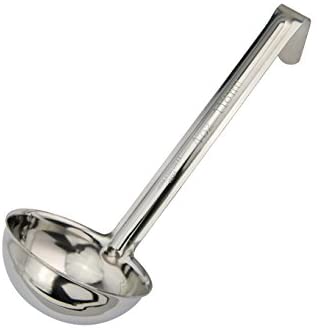 Winco LDI-40SH, 4 Oz Stainless Steel Soup Ladle with 6-Inch Handle, Silver