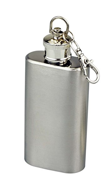 SE HQ149-2 Stainless Steel Keychain Flask, 2 oz.