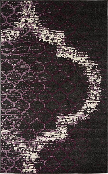 Modern Contemporary Abstract Area Rugs Violet 4' 11 x 8' Trellis Rug