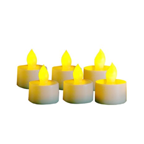 Candle Choice Set of 6 Flameless Tealights/Tea Lights with Dual-Time, 400-hour Battery Life
