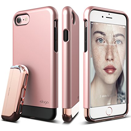 elago iPhone 7 Case [Glide][Rose Gold / Chrome Rose Gold] - [Multi-Option Case][Military Drop Test Certified][Sophisticated Shock Absorption] - for iPhone 7