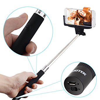 Kootek® Bluetooth Monopod Selfie Stick Self Portrait Pole with Remote Shutter Button for iPhone 6, 6 Plus 5 5S 5C 4S, Samsung Galaxy S6 S5 S4 S3 Note 4 3 2 and Other Smartphone