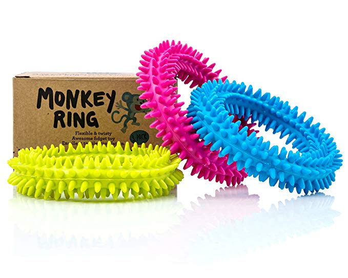 Spiky Sensory Ring Fidget Toy (Pack of 3) - BPA/Phthalate/Latex-Free - Fidget Toys / Sensory Toys