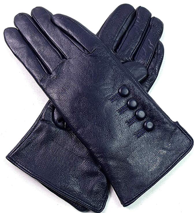 Ladies Womens New Super Soft Premium Luxary Genuine Bow Leather Gloves Fully Lined Winter Warm Everyday Driving