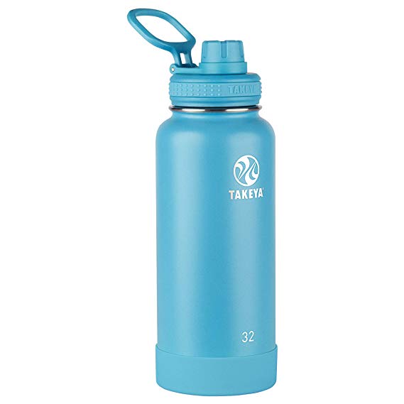 Takeya 51177 Actives Insulated Stainless Steel Water Bottle with Spout Lid, 32 oz, Surf