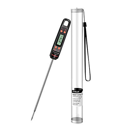 TOPELEK Meat Digital Cooking Instant Read Kitchen Thermometer Long Probe, Hanging Hole, ºf/ºc and Auto-Off for Food, Bbq, Water, Wine, Etc, 5.5''