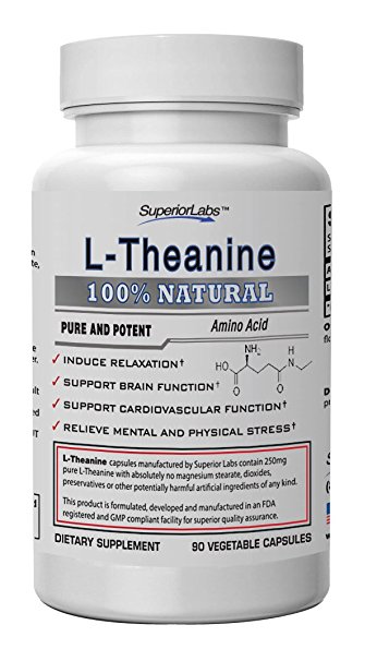 Superior Labs L-Theanine, 250mg, 90 Vegetable Capsules